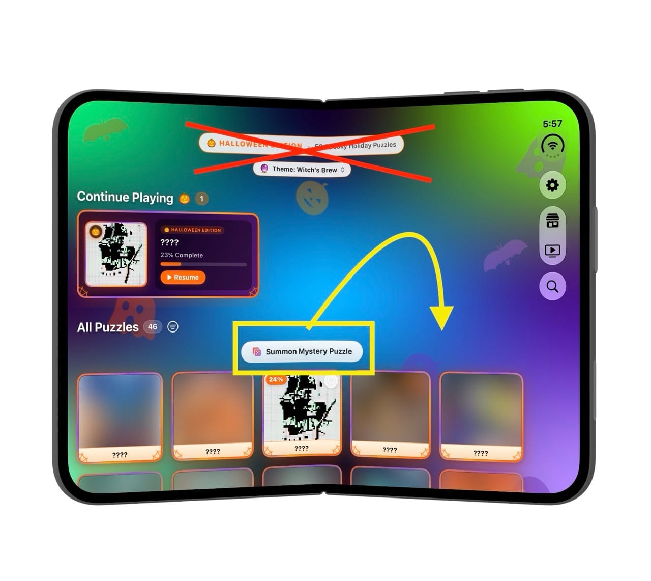 Removed or moved centered buttons